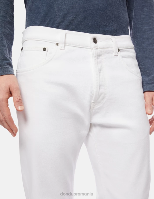 bărbați blugi dian carot-fit din denim stretch bull V84D648 îmbrăcăminte alb DONDUP