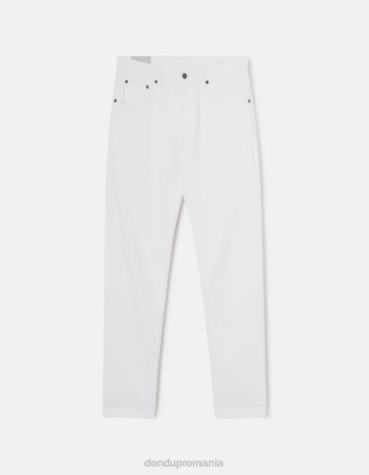 bărbați blugi dian carot-fit din denim stretch bull V84D648 îmbrăcăminte alb DONDUP