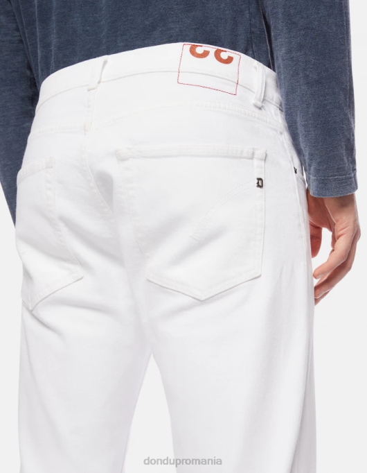 bărbați blugi dian carot-fit din denim stretch bull V84D648 îmbrăcăminte alb DONDUP