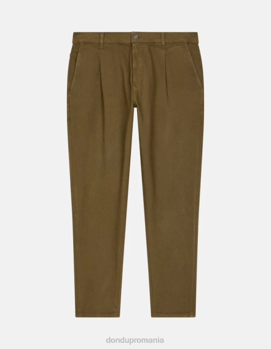 bărbați blugi paul carot-fit din denim bull stretch V84D626 îmbrăcăminte verde armată DONDUP