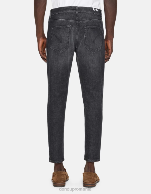 bărbați blugi paul carot-fit din denim elastic V84D610 îmbrăcăminte negru DONDUP