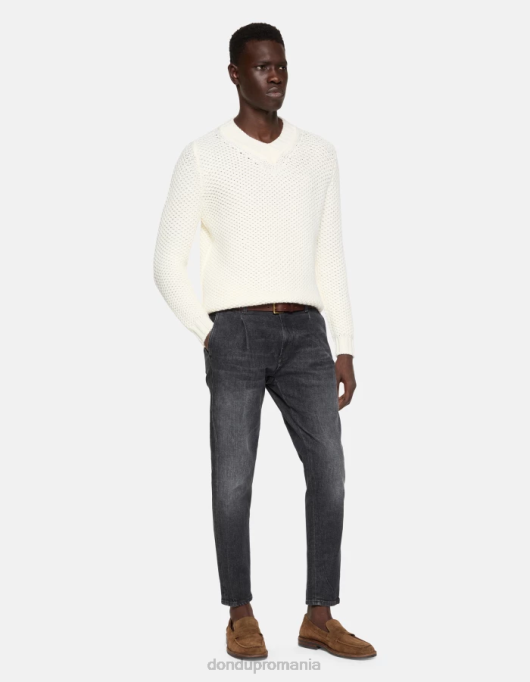 bărbați blugi paul carot-fit din denim elastic V84D610 îmbrăcăminte negru DONDUP