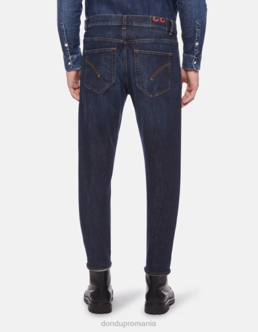 bărbați blugi paul carot-fit din denim elastic V84D655 îmbrăcăminte albastru DONDUP