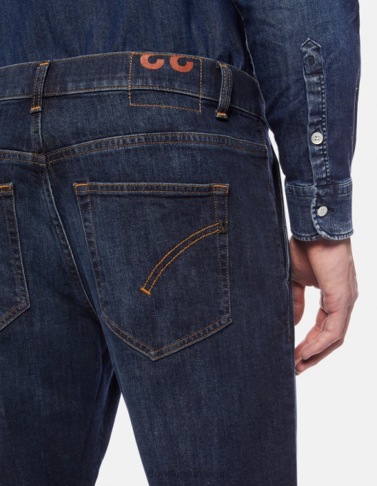 bărbați blugi paul carot-fit din denim elastic V84D655 îmbrăcăminte albastru DONDUP
