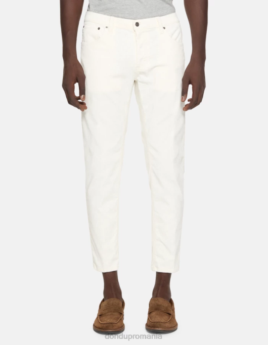 bărbați pantaloni de catifea brighton-fit V84D568 îmbrăcăminte alabastru DONDUP