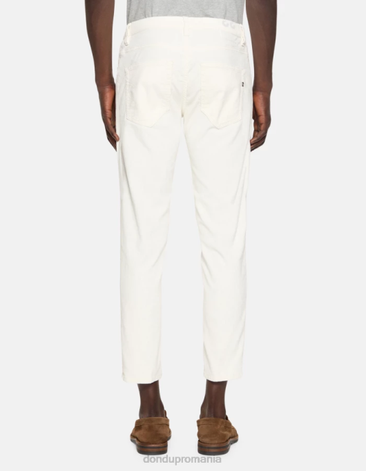 bărbați pantaloni de catifea brighton-fit V84D568 îmbrăcăminte alabastru DONDUP