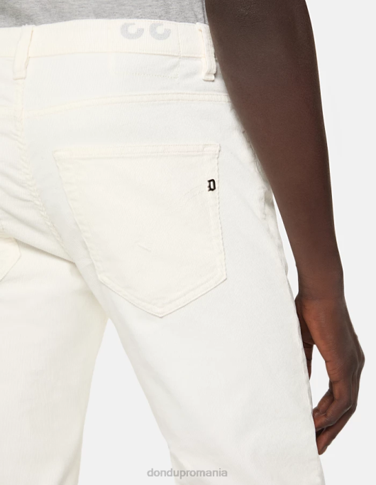 bărbați pantaloni de catifea brighton-fit V84D568 îmbrăcăminte alabastru DONDUP