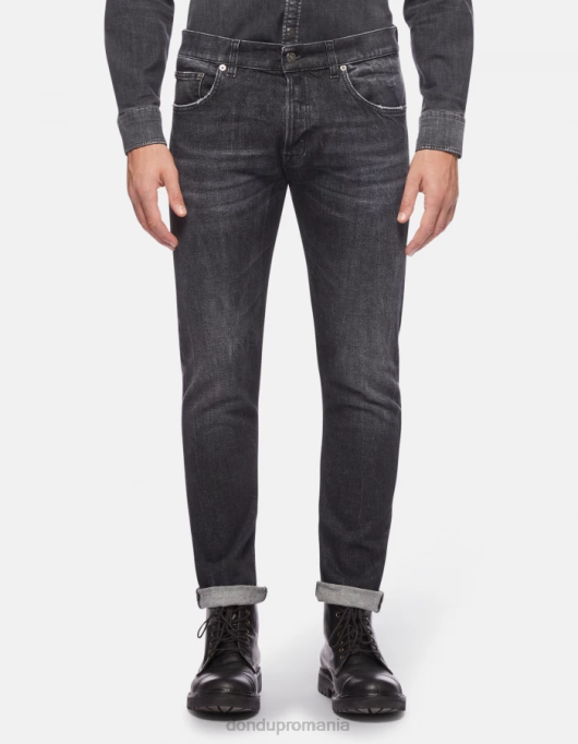 bărbați blugi din denim stretch cu croială regulată icon V84D641 îmbrăcăminte negru DONDUP