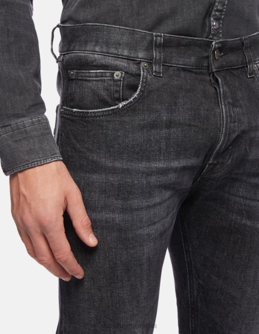 bărbați blugi din denim stretch cu croială regulată icon V84D641 îmbrăcăminte negru DONDUP