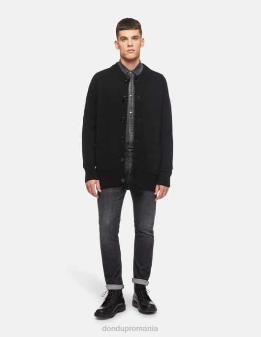 bărbați blugi din denim stretch cu croială regulată icon V84D641 îmbrăcăminte negru DONDUP