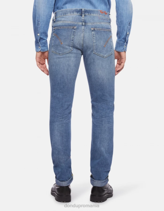 bărbați blugi hans cu ajustare normală din denim elastic V84D595 îmbrăcăminte albastru DONDUP