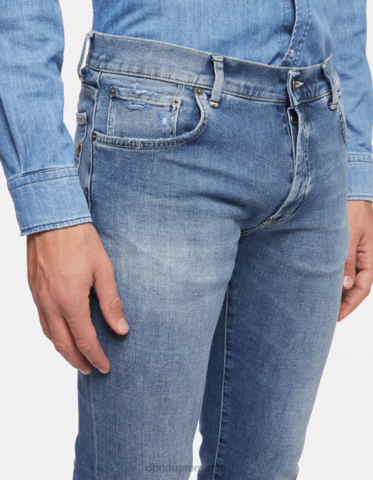 bărbați blugi hans cu ajustare normală din denim elastic V84D595 îmbrăcăminte albastru DONDUP
