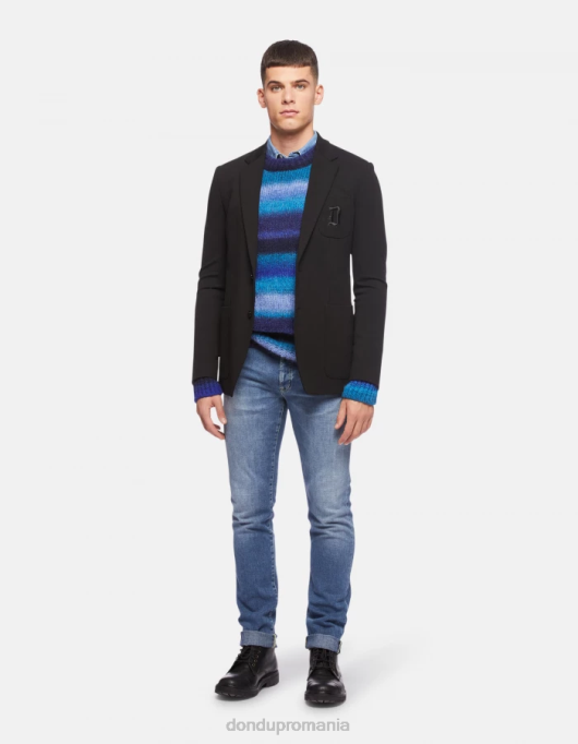 bărbați blugi hans cu ajustare normală din denim elastic V84D595 îmbrăcăminte albastru DONDUP