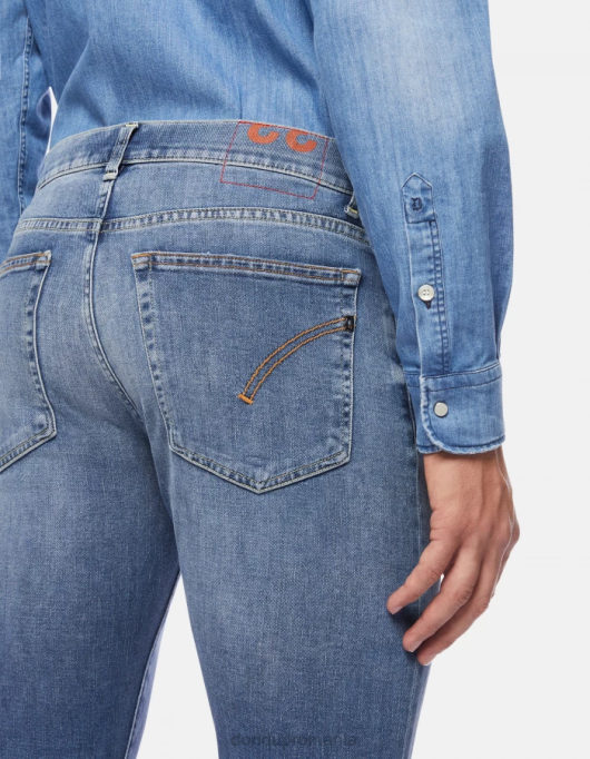 bărbați blugi hans cu ajustare normală din denim elastic V84D595 îmbrăcăminte albastru DONDUP