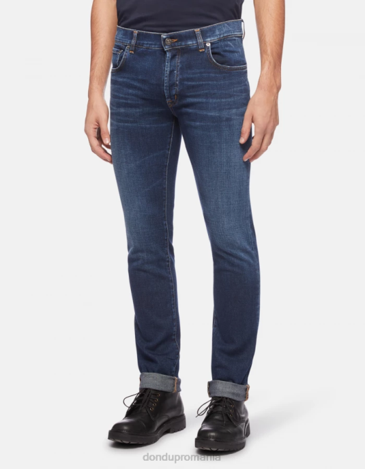 bărbați blugi hans cu ajustare normală din denim elastic V84D600 îmbrăcăminte albastru DONDUP