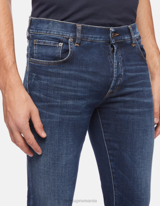 bărbați blugi hans cu ajustare normală din denim elastic V84D600 îmbrăcăminte albastru DONDUP