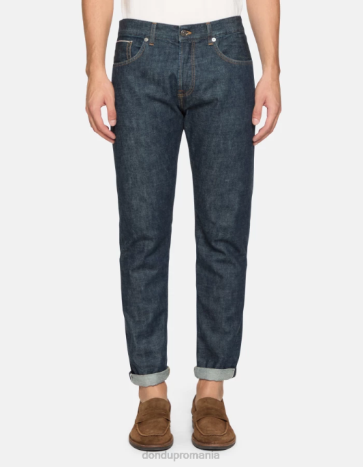 bărbați blugi icon cu ajustări regulate din denim rigid cu margine V84D567 îmbrăcăminte albastru DONDUP
