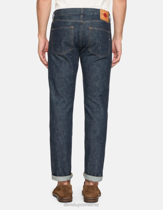 bărbați blugi icon cu ajustări regulate din denim rigid cu margine V84D567 îmbrăcăminte albastru DONDUP