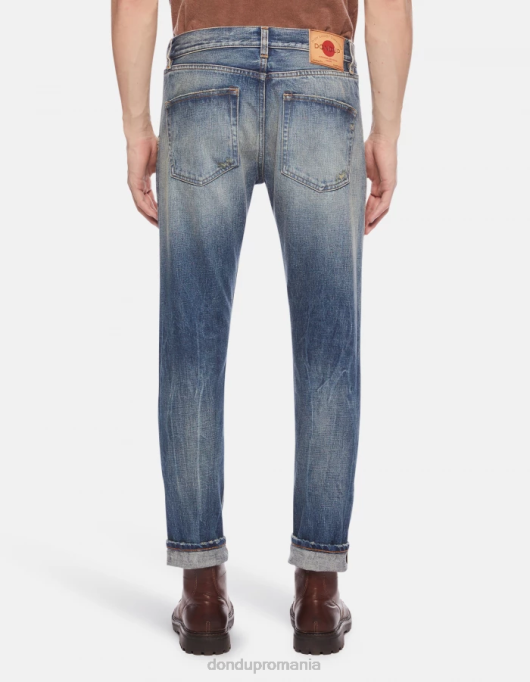 bărbați blugi icon cu ajustări regulate din denim rigid cu margine V84D617 îmbrăcăminte albastru DONDUP