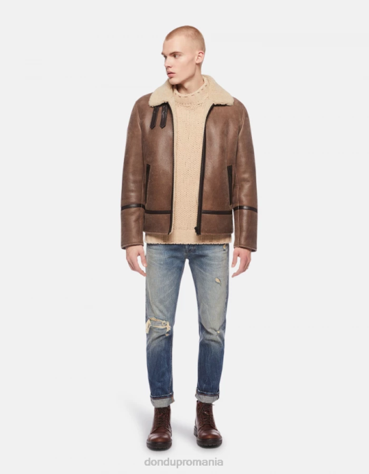 bărbați blugi icon cu ajustări regulate din denim rigid cu margine V84D617 îmbrăcăminte albastru DONDUP