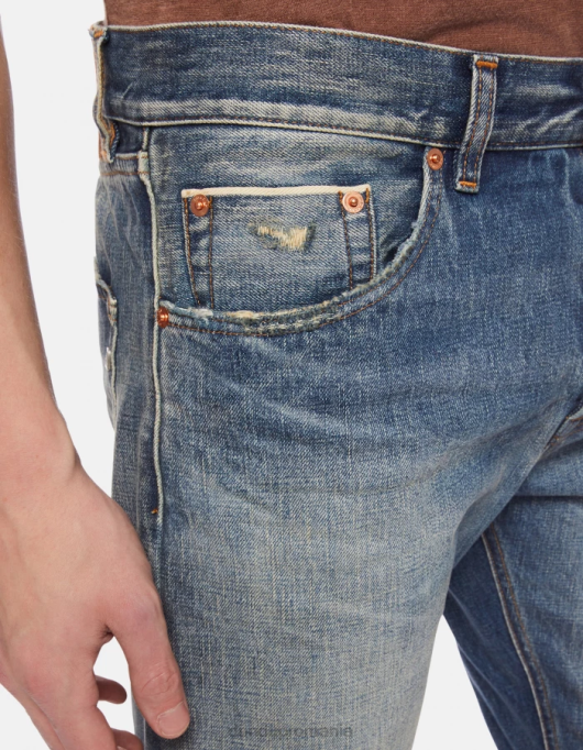 bărbați blugi icon cu ajustări regulate din denim rigid cu margine V84D617 îmbrăcăminte albastru DONDUP
