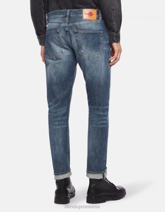 bărbați blugi icon cu ajustări regulate din denim rigid cu margine V84D621 îmbrăcăminte albastru DONDUP