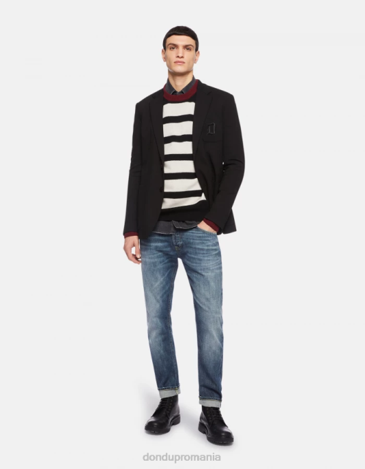 bărbați blugi icon cu ajustări regulate din denim rigid cu margine V84D621 îmbrăcăminte albastru DONDUP
