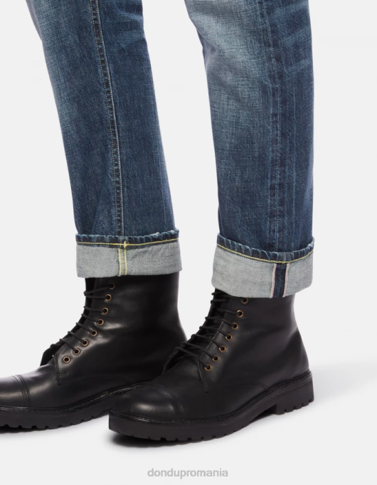 bărbați blugi icon cu ajustări regulate din denim rigid cu margine V84D621 îmbrăcăminte albastru DONDUP