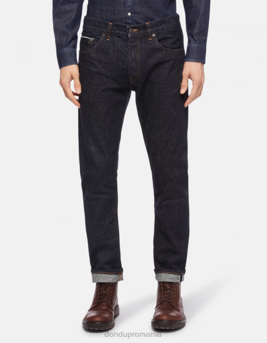 bărbați blugi icon cu ajustări regulate din denim rigid cu margine V84D632 îmbrăcăminte albastru DONDUP