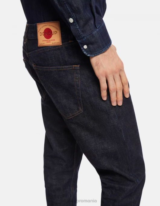bărbați blugi icon cu ajustări regulate din denim rigid cu margine V84D632 îmbrăcăminte albastru DONDUP
