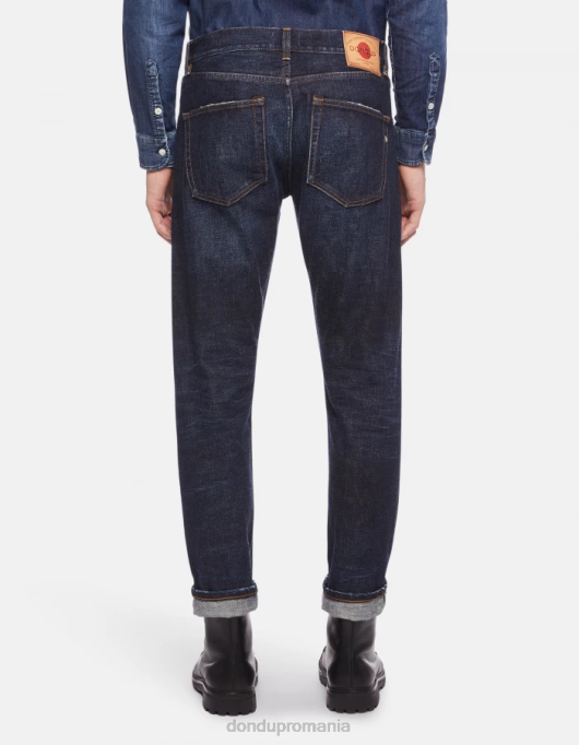 bărbați blugi icon cu ajustări regulate din denim rigid cu margine V84D633 îmbrăcăminte albastru DONDUP