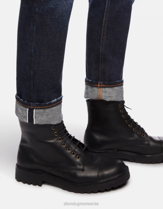 bărbați blugi icon cu ajustări regulate din denim rigid cu margine V84D633 îmbrăcăminte albastru DONDUP