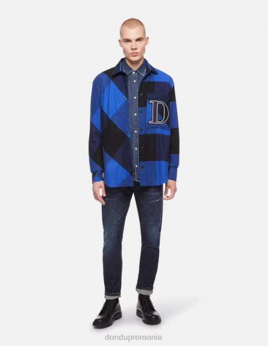 bărbați blugi icon cu ajustări regulate din denim rigid cu margine V84D633 îmbrăcăminte albastru DONDUP
