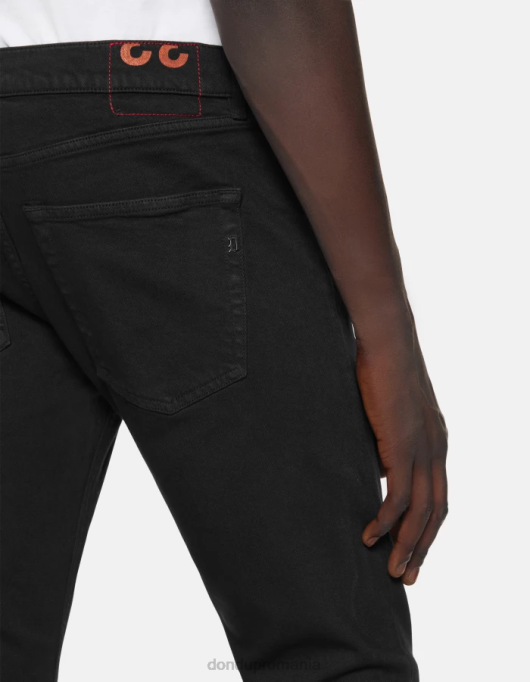 bărbați blugi icon cu ajustare normală din denim stretch bull V84D581 îmbrăcăminte negru DONDUP