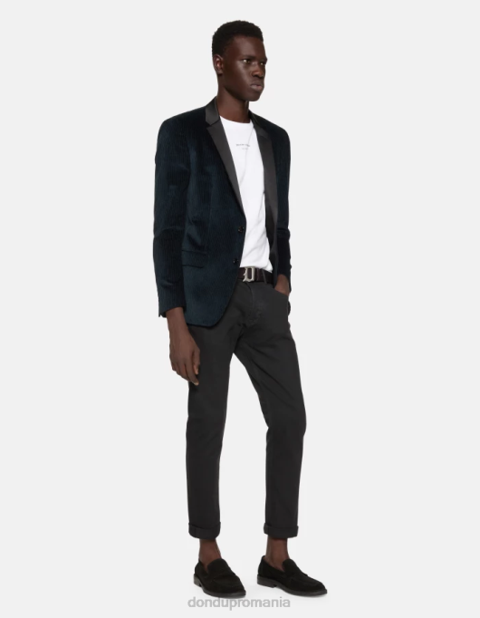 bărbați blugi icon cu ajustare normală din denim stretch bull V84D581 îmbrăcăminte negru DONDUP