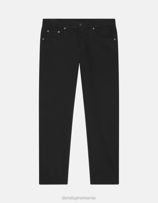 bărbați blugi icon cu ajustare normală din denim stretch bull V84D581 îmbrăcăminte negru DONDUP