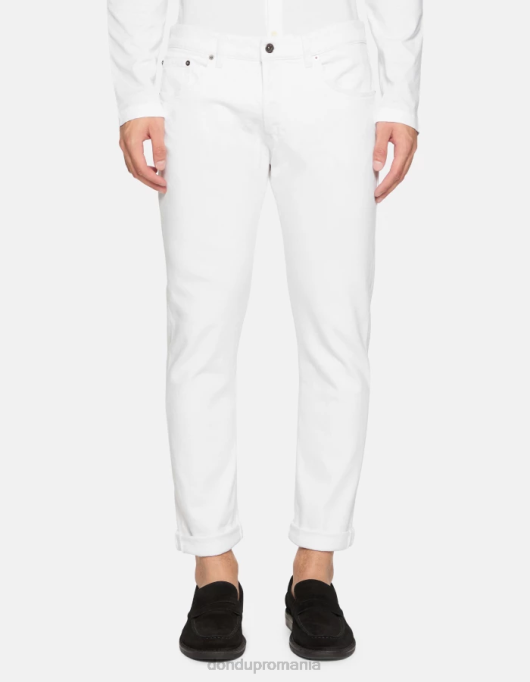 bărbați blugi icon cu ajustare normală din denim stretch bull V84D582 îmbrăcăminte alb DONDUP