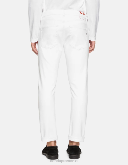 bărbați blugi icon cu ajustare normală din denim stretch bull V84D582 îmbrăcăminte alb DONDUP