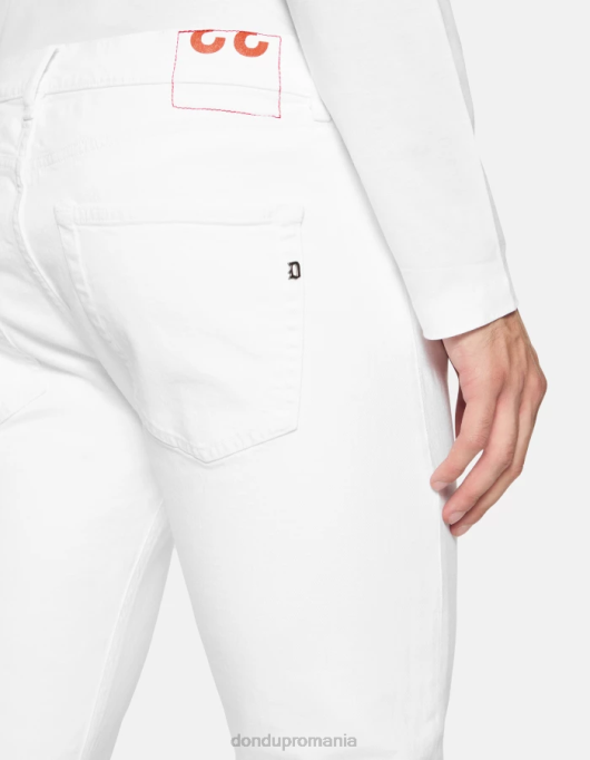 bărbați blugi icon cu ajustare normală din denim stretch bull V84D582 îmbrăcăminte alb DONDUP