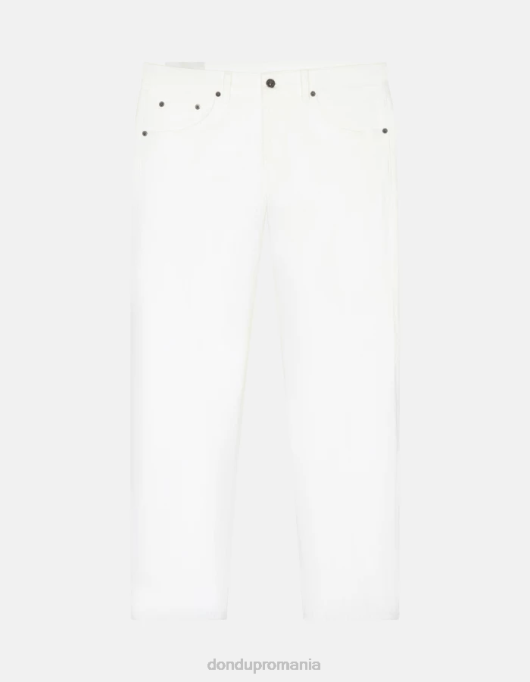 bărbați blugi icon cu ajustare normală din denim stretch bull V84D582 îmbrăcăminte alb DONDUP