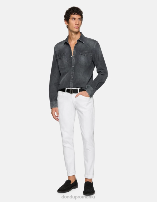 bărbați blugi skinny george din denim bull stretch V84D636 îmbrăcăminte alb DONDUP