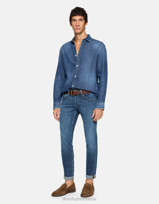 bărbați blugi skinny george din denim elastic V84D556 îmbrăcăminte albastru DONDUP