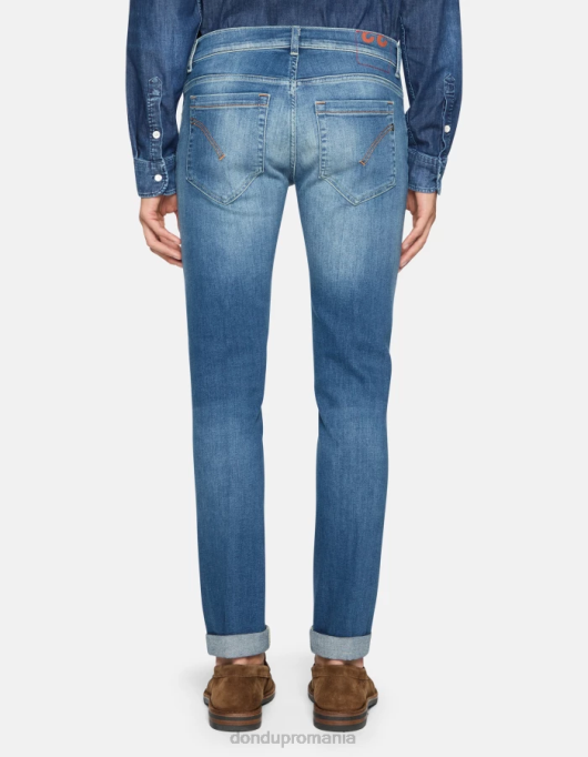 bărbați blugi skinny george din denim elastic V84D563 îmbrăcăminte albastru DONDUP