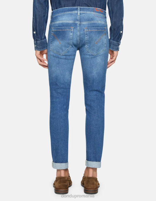 bărbați blugi skinny george din denim elastic V84D573 îmbrăcăminte albastru DONDUP