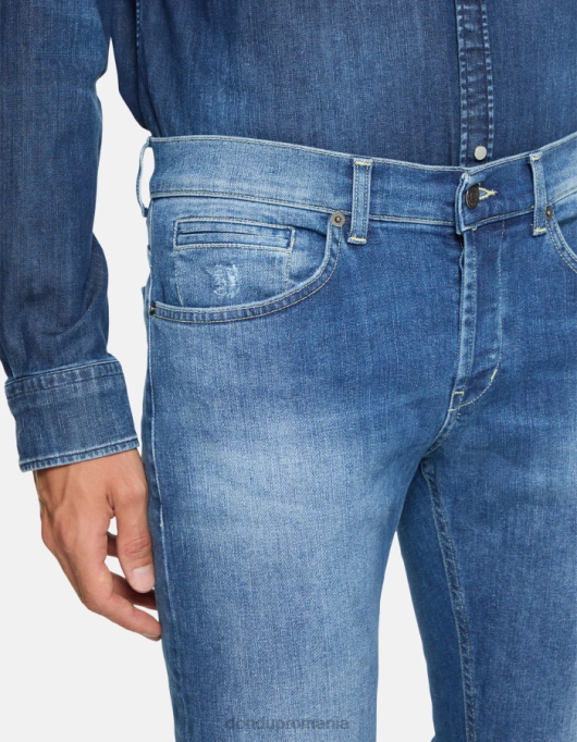 bărbați blugi skinny george din denim elastic V84D573 îmbrăcăminte albastru DONDUP
