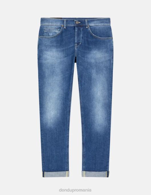 bărbați blugi skinny george din denim elastic V84D573 îmbrăcăminte albastru DONDUP
