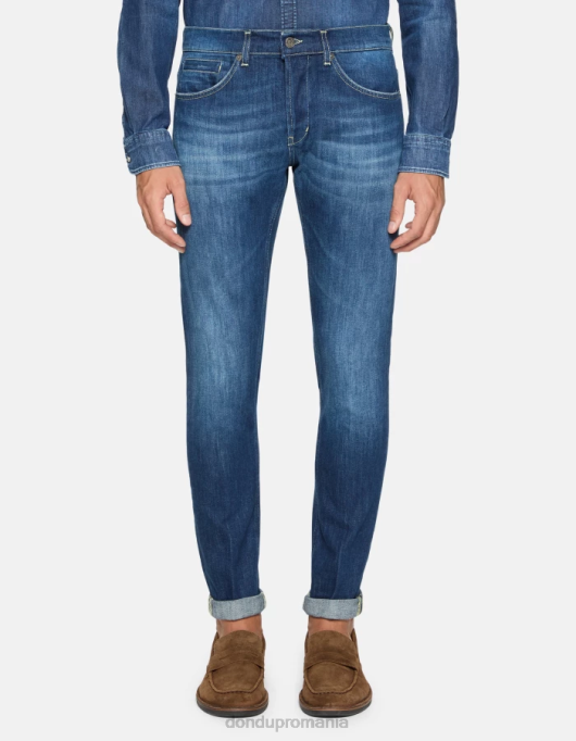 bărbați blugi skinny george din denim elastic V84D575 îmbrăcăminte albastru DONDUP
