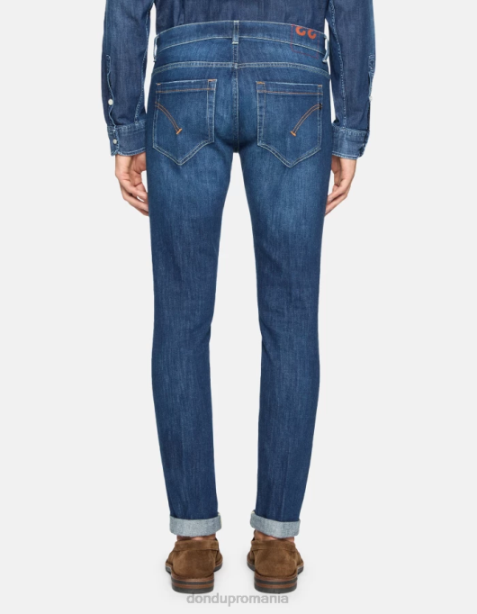 bărbați blugi skinny george din denim elastic V84D575 îmbrăcăminte albastru DONDUP