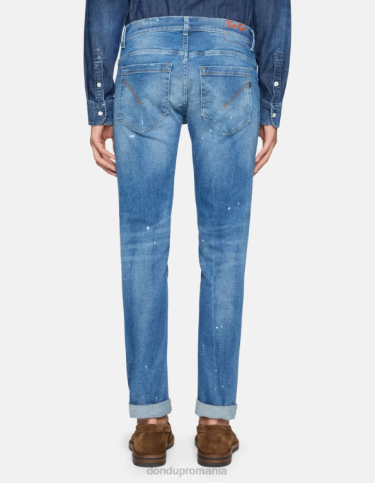 bărbați blugi skinny george din denim elastic V84D586 îmbrăcăminte albastru DONDUP