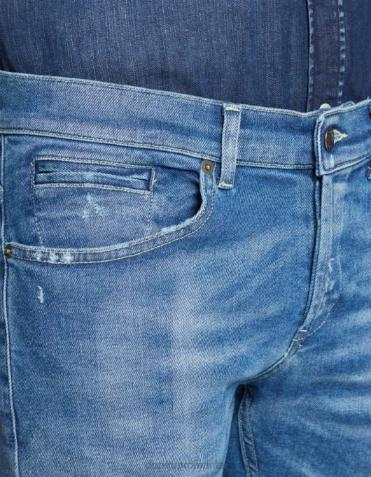 bărbați blugi skinny george din denim elastic V84D586 îmbrăcăminte albastru DONDUP